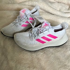 Adidas SenseBounce + W, size 6.5. Light gray with pink and taupe